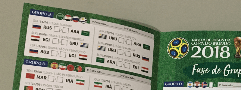 Imprima a tabela do Copa do Mundo 2018 - Se Liga Chapada